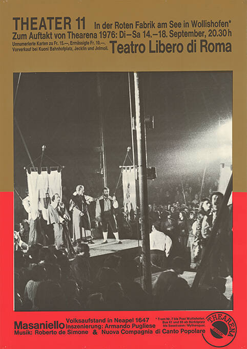 Zum Auftakt von Thearena 1976, Teatro Libero di Roma, Masaniello, Theater 11 in der Roten Fabrik