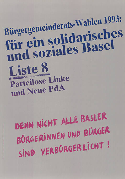 Für ein solidarisches und soziales Basel, Liste 8
