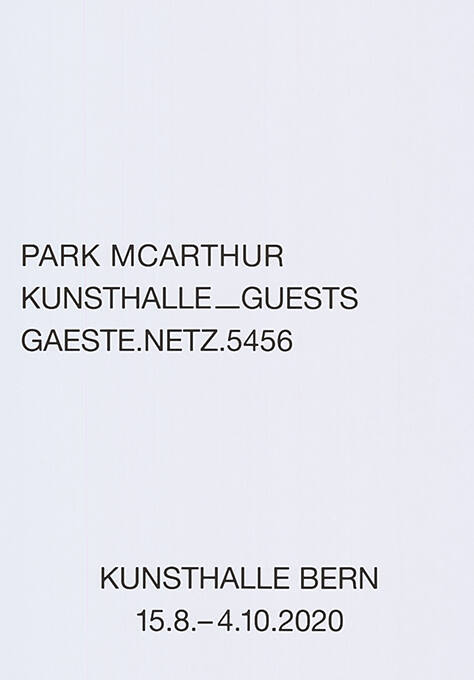 Park McArthur, Kunsthalle_Guests, Gaeste.Netz.5456, Kunsthalle Bern