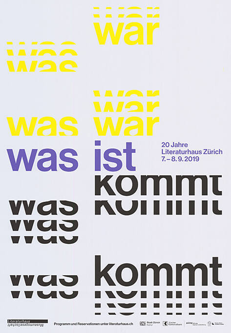 Was war, was ist, was kommt, 20 Literaturhaus Zürich