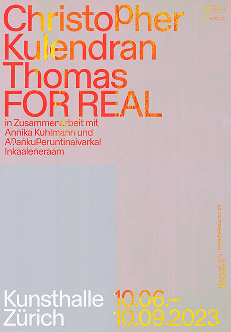 Christopher Kulendran Thomas, FOR REAL, Kunsthalle Zürich