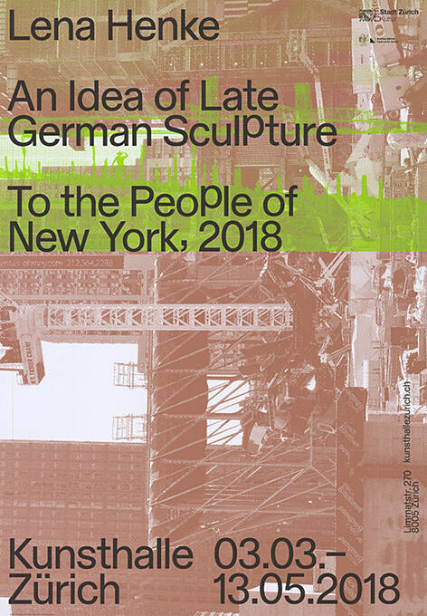 Lena Henke, An Idea of Late German Sculpture, To the People of New York, 2018, Kunsthalle Zürich