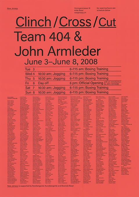 Clinch / Cross / Cut, Team 404, John Armleder, New Jerseyy, Basel