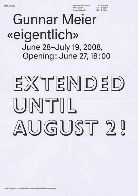 Gunnar Meier, «eigentlich», New Jerseyy, Basel