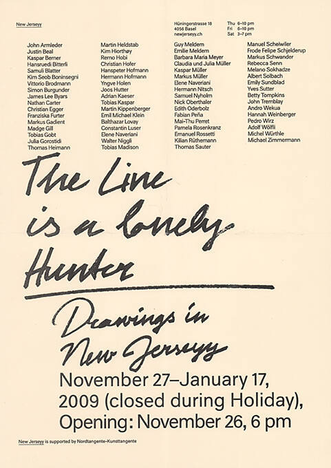 The Line is Lonely Hunter, Drawings in New Jerseyy, Basel