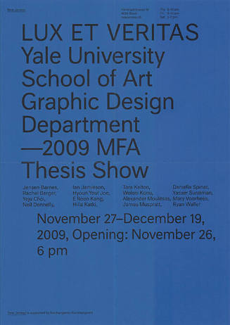 Lux et Veritas, Yale University, School of Arts and Design Department, MFA Thesis Show, New Jerseyy, Basel