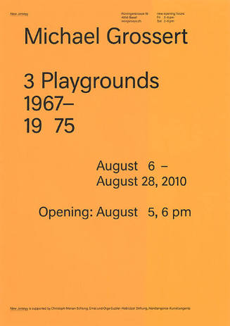 Michael Grossert, 3 Playgrounds 1967–1975, New Jerseyy, Basel