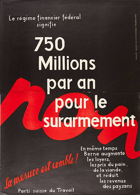 750 Millions par an pour le surarmement, Non