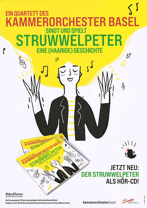 Ein Quartett des Kammerochester Basel singt und spielt Struwwelpeter, eine (haarige) Geschichte, Bider & Tanner