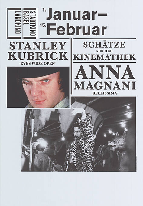 Januar–Februar, Schätze aus der Kinemathek, Stanley Kubrick, Anna Magnani, Stadtkino Basel, Landkino
