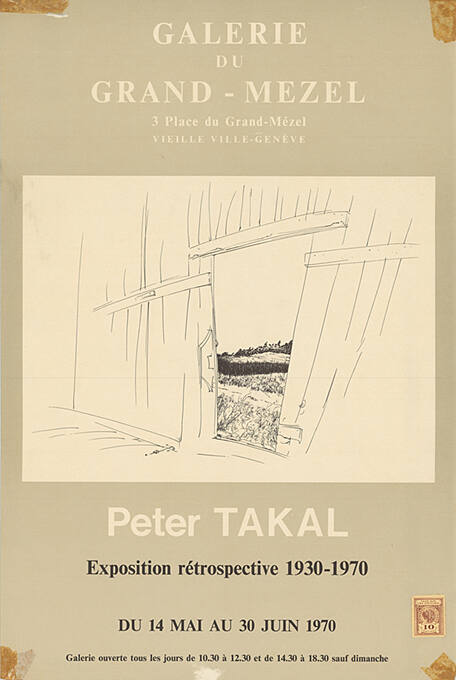 Peter Takal, Galerie du Grand-Mézel, Genève