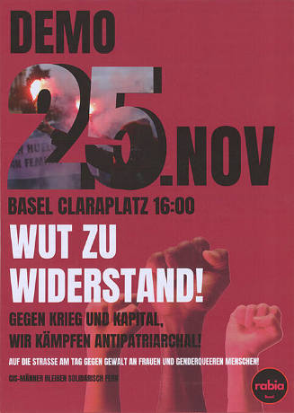 Demo 25. Nov, Wut zu Widerstand! Rabia Basel