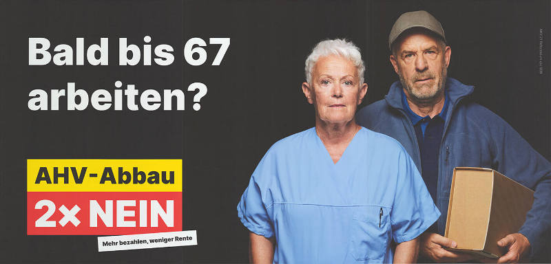 Bald bis 67 arbeiten? AHV-Abbau 2 × Nein