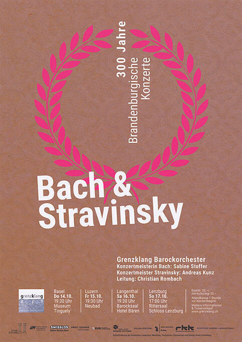 Bach & Stravinsky, 300 Jahre Brandenburgische Konzerte, Grenzklang Barockorchester