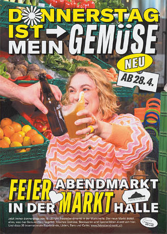 Donnerstag ist mein Gemüse, Feierabendmarkt in der Markthalle