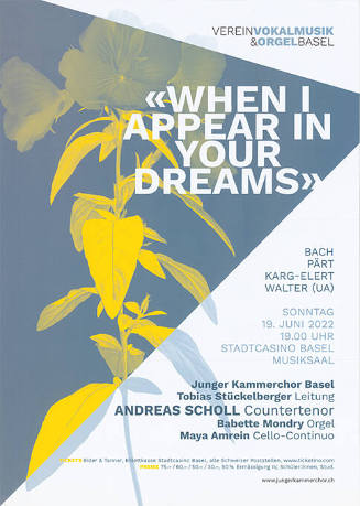 «When I appear in your dreams», Junger Kammerchor Basel, Stadtcasino