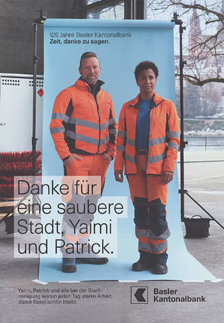 Danke für eine saubere Stadt, Yaimi und Patrick. Basler Kantonalbank