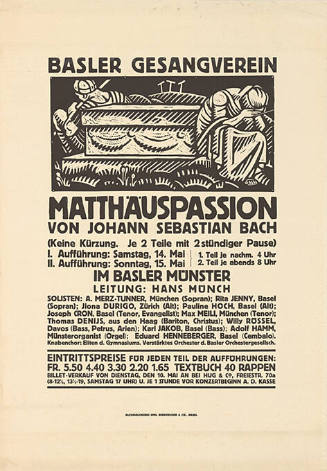 Basler Gesangverein, Matthäuspassion, im Basler Münster