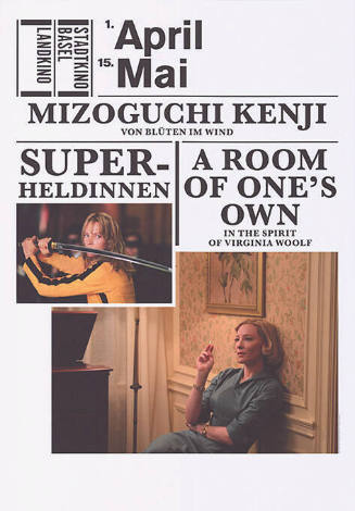 April–Mai, Mizoguchi Kenji, Superheldinnen, A room of one’s own, Stadtkino Basel, Landkino
