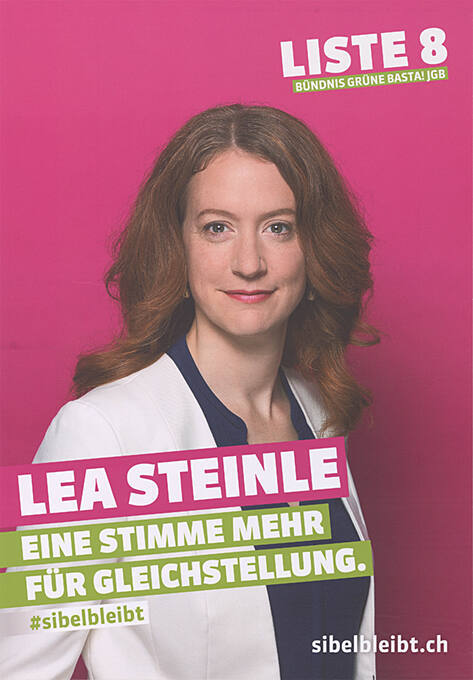 Lea Steiner, Eine Stimme mehr für Gleichstellung. Liste 8, Bündnis Grüne Basta! JGB