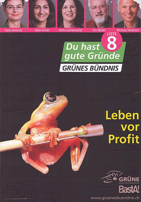 Leben vor Profit, Du hast gute Gründe, Grünes Bündnis, Liste 8