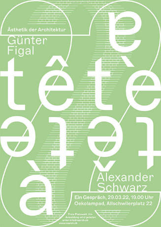 Tête-à-tête, Ästhetik der Architektur, Günter Figal, Alexander Schwarz, Oekolampad