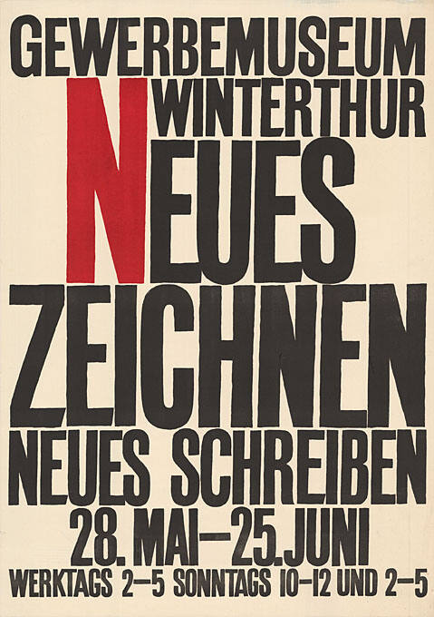 Neues Zeichnen, Neues Schreiben, Gewerbemuseum Winterthur